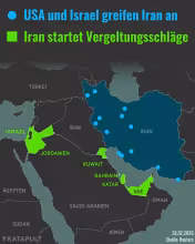 Angriffsziele vom Iran Krieg 2026